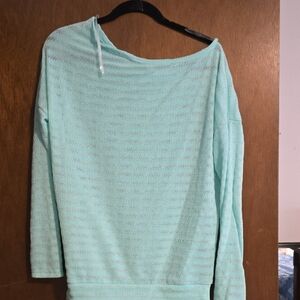White Birch Off-the-Shoulder Mint Sweater
